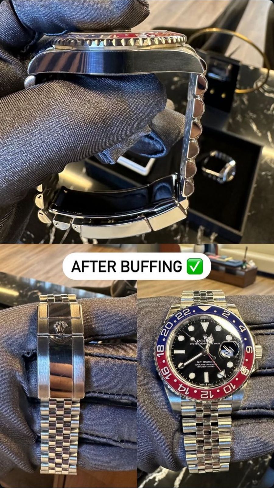 Rolex GMT بعد التلميع